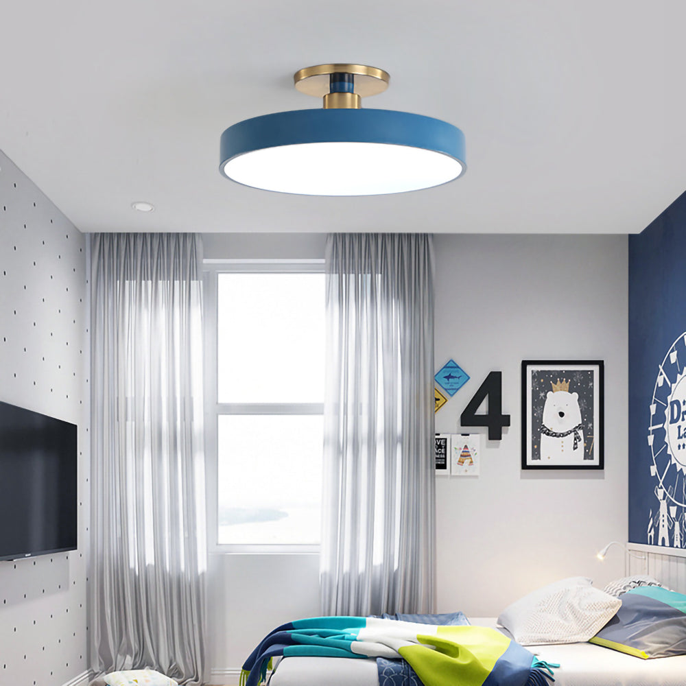 Modern Concise Circular LED Semi Flush Mount Ceiling Light