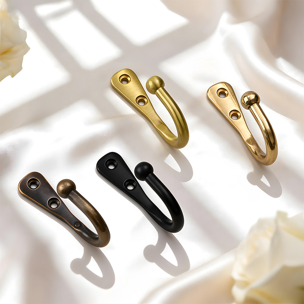 Traditional Ball-Top Solid Brass Wall Hook