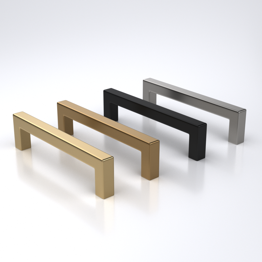 1 Pack Solid Brushed Satin Square Bar Pull Handles