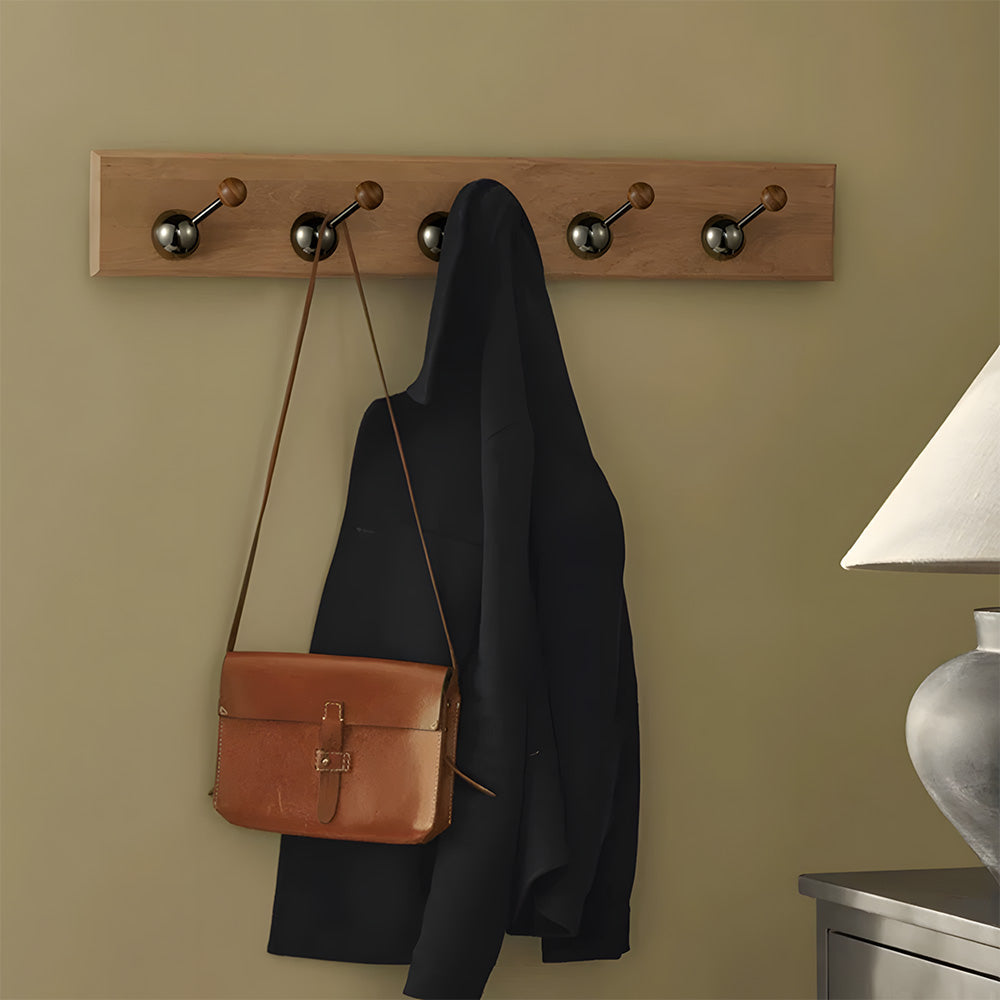 Walnut Cupboard Knobs & Wall Hooks