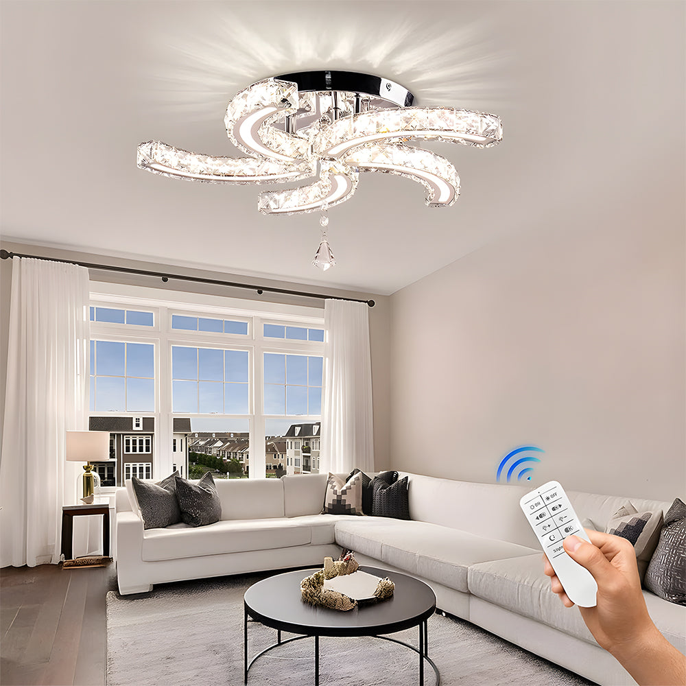 Luxury Crystal 5 Arms LED Flush Mount Ceiling Lights