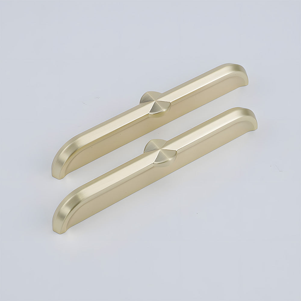 Modern Zinc Alloy Brushed Brass Cabinet Handles
