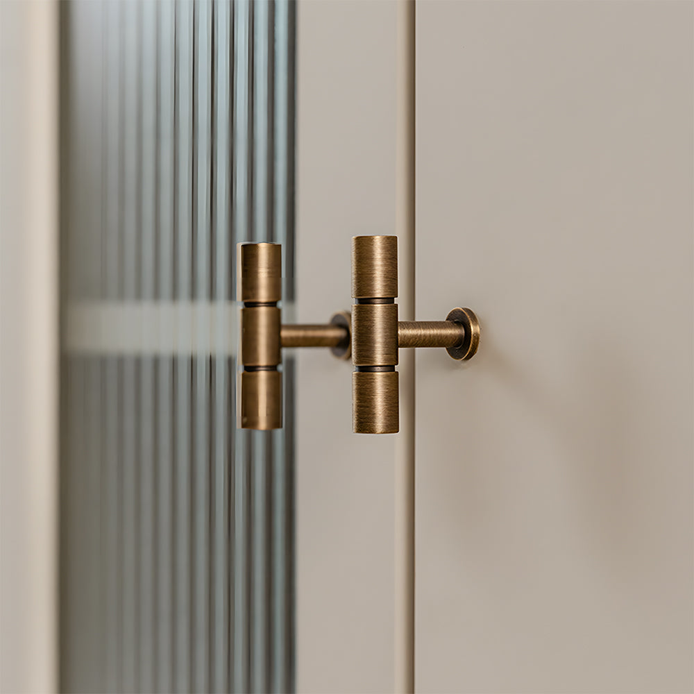 Vintage Bronze Brass Wardrobe Door T-shaped Handle