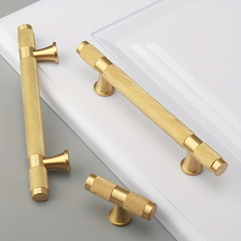 Solid Brass Knurled Cupboard Bar Handles
