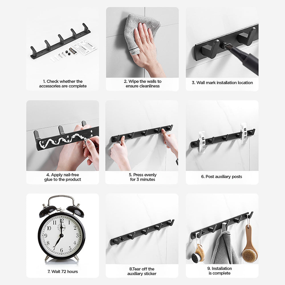 Simple Bathroom Wall Mounted Towel Hook