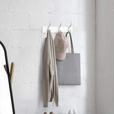 2 Pack White Wall Mounted Wooden Base Coat Hooks
