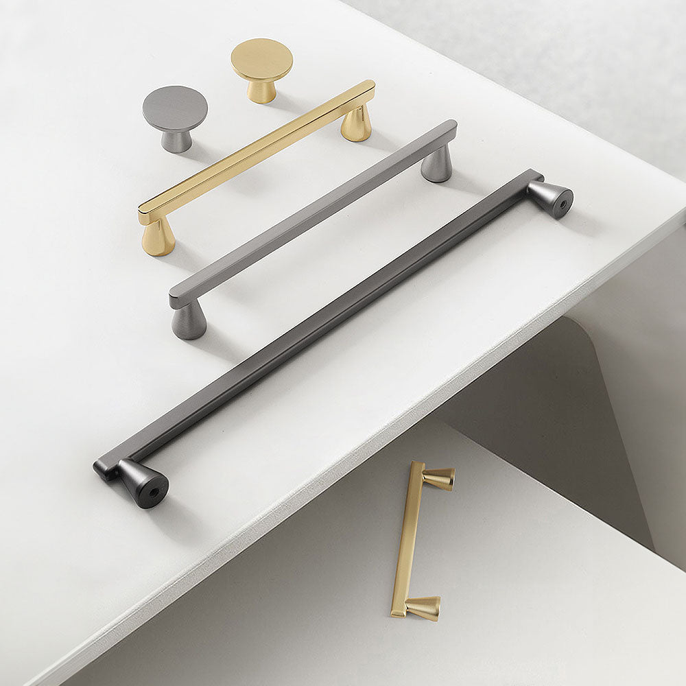 Modern Minimalist Gold and Grey Cabinet Handles