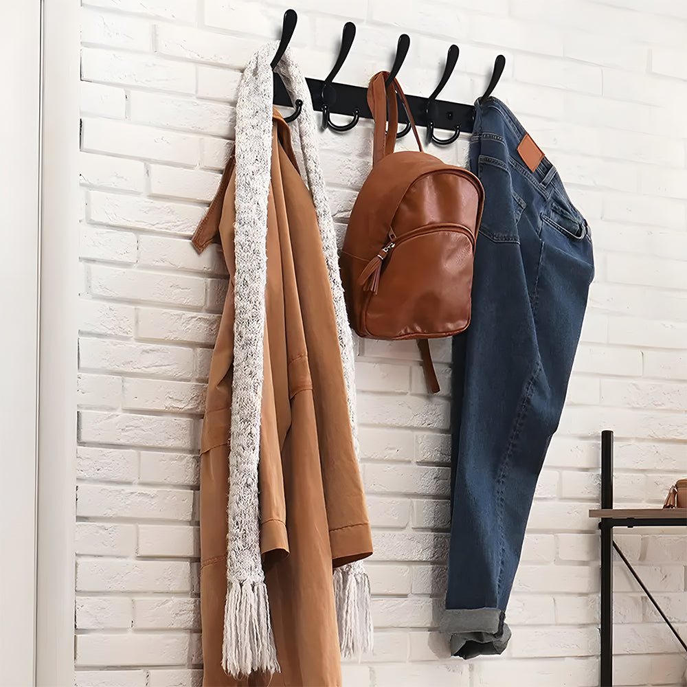 Black Retro Entrance Wall Coat Hat Hook