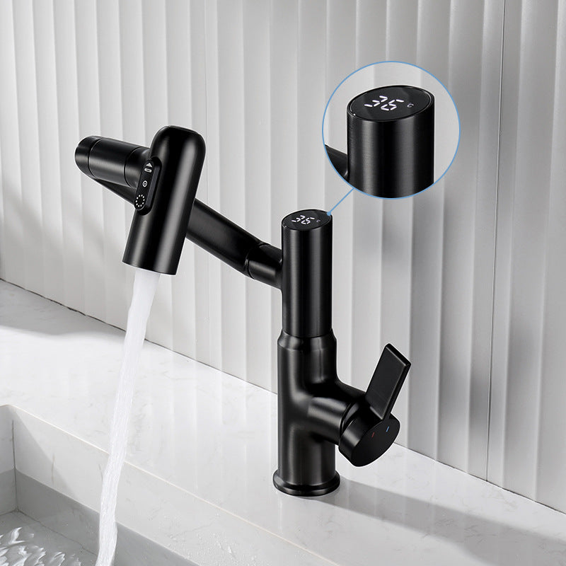 Intelligent Digital Display Hot And Cold Basin Tap_Black