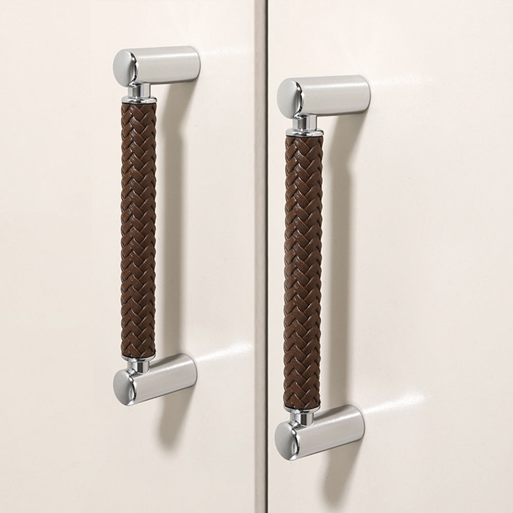 Woven Leather Cupboard Handles & Drawer Pulls