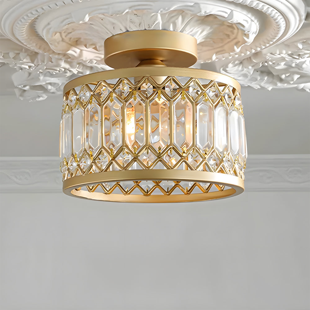 Contemporary Crystal Shade Ceiling Lighting