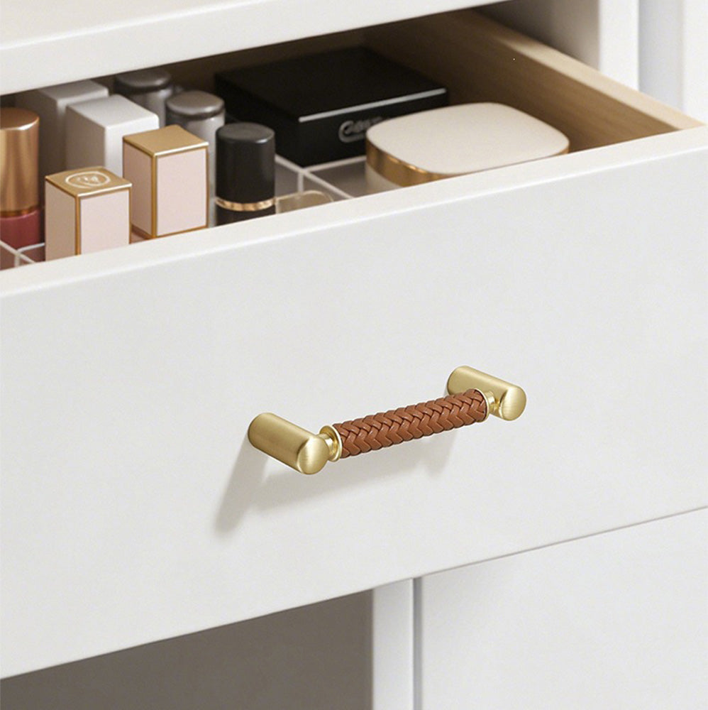 Woven Leather Cupboard Handles & Drawer Pulls