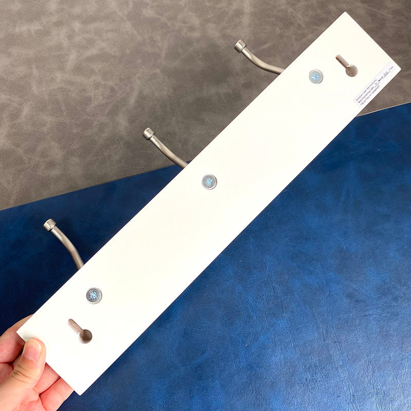 2 Pack White Wall Mounted Wooden Base Coat Hooks