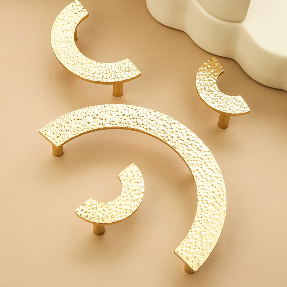 Shiny Gold Brass Semi Circle Cabinet Handles