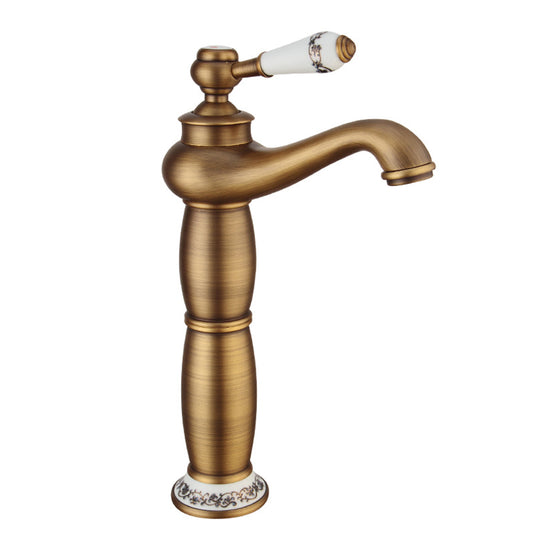 Traditional Solid Brass Single Hole Basin Tap_Bronze