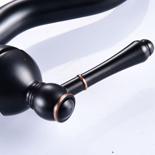 Traditional Deck Mounted Cold and Hot Tap_Black