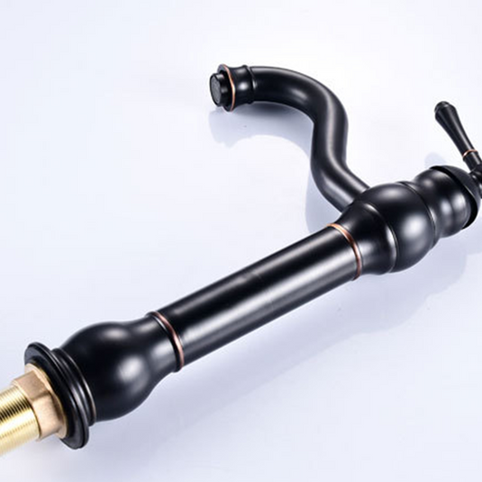 Traditional Deck Mounted Cold and Hot Tap_Black