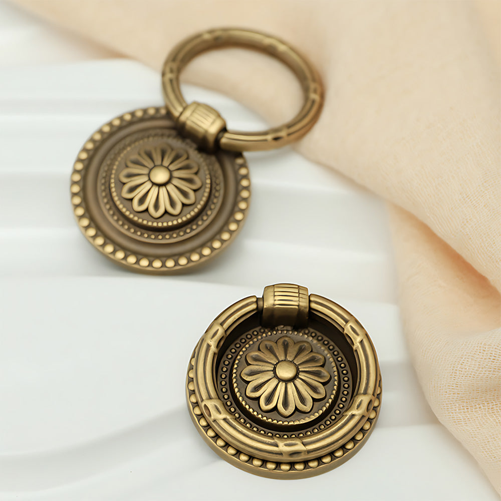 Vintage Solid Brass Spindle Cabinet Handles