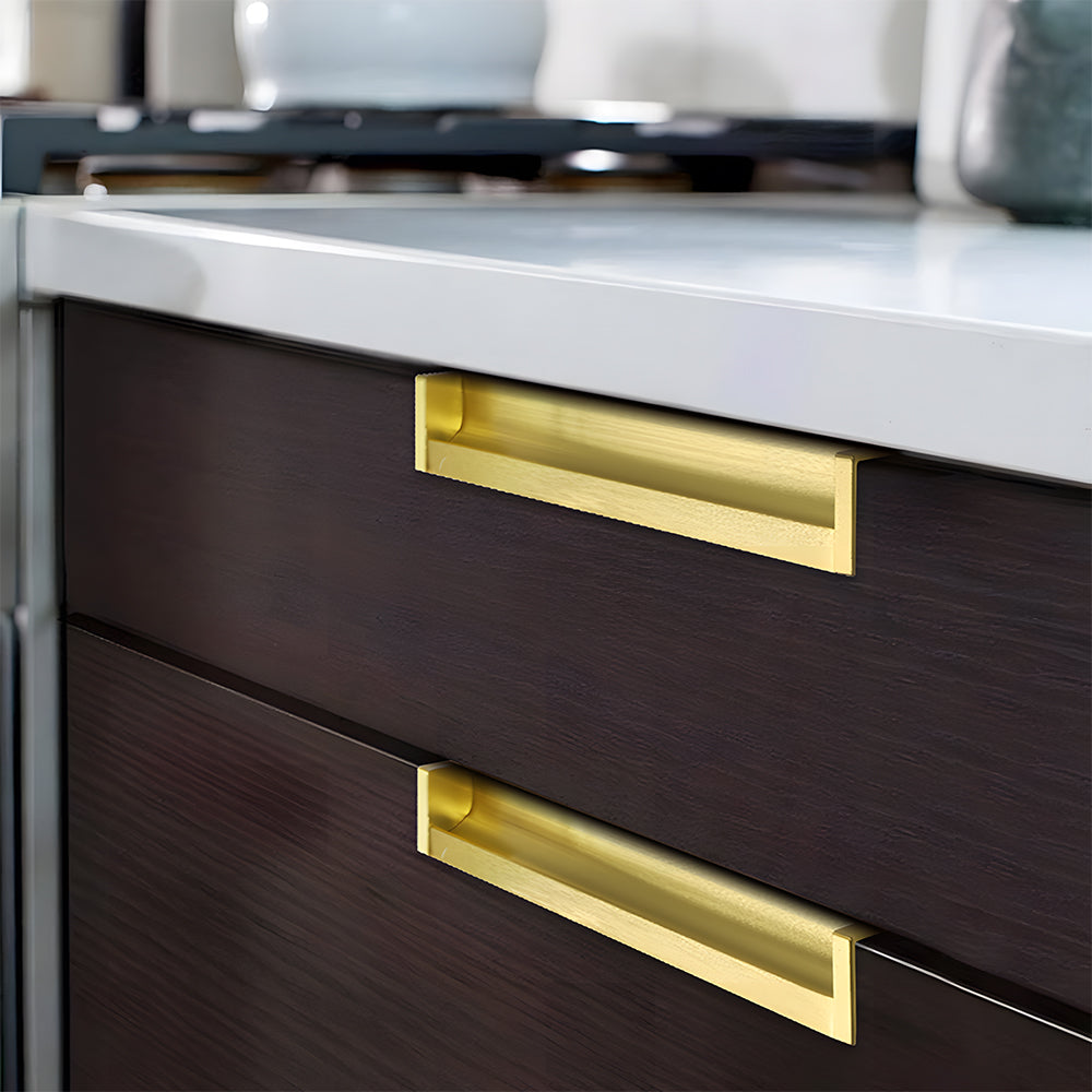 Minimalist Aluminum Alloy Flush Finger Edge Pulls