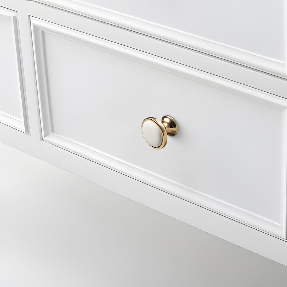French Elegant White Ceramic Wardrobe Cabinet Drawer Pulls