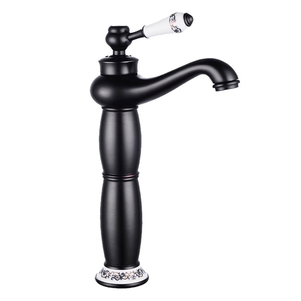 Traditional Solid Brass Single Hole Basin Tap_Black