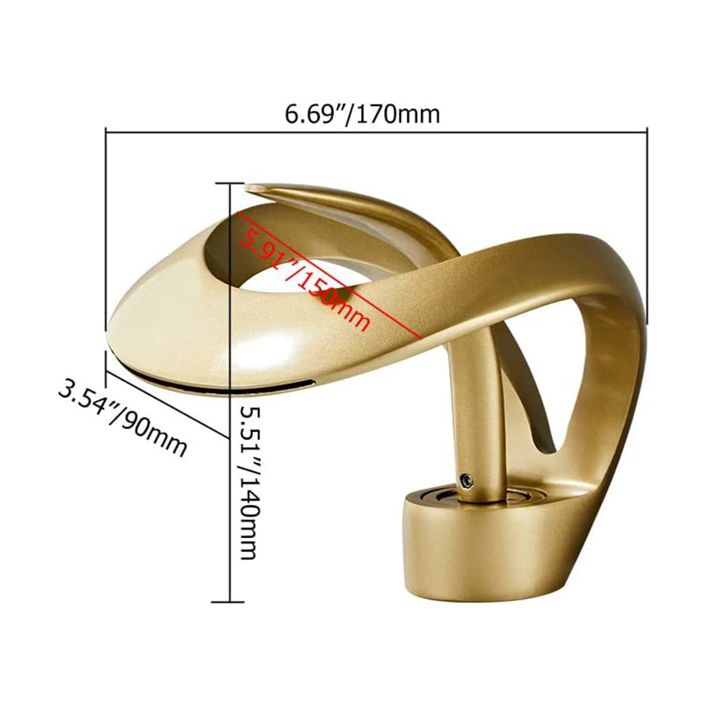 Elegant Single Handle Solid Brass Waterfall Taps_ Gold