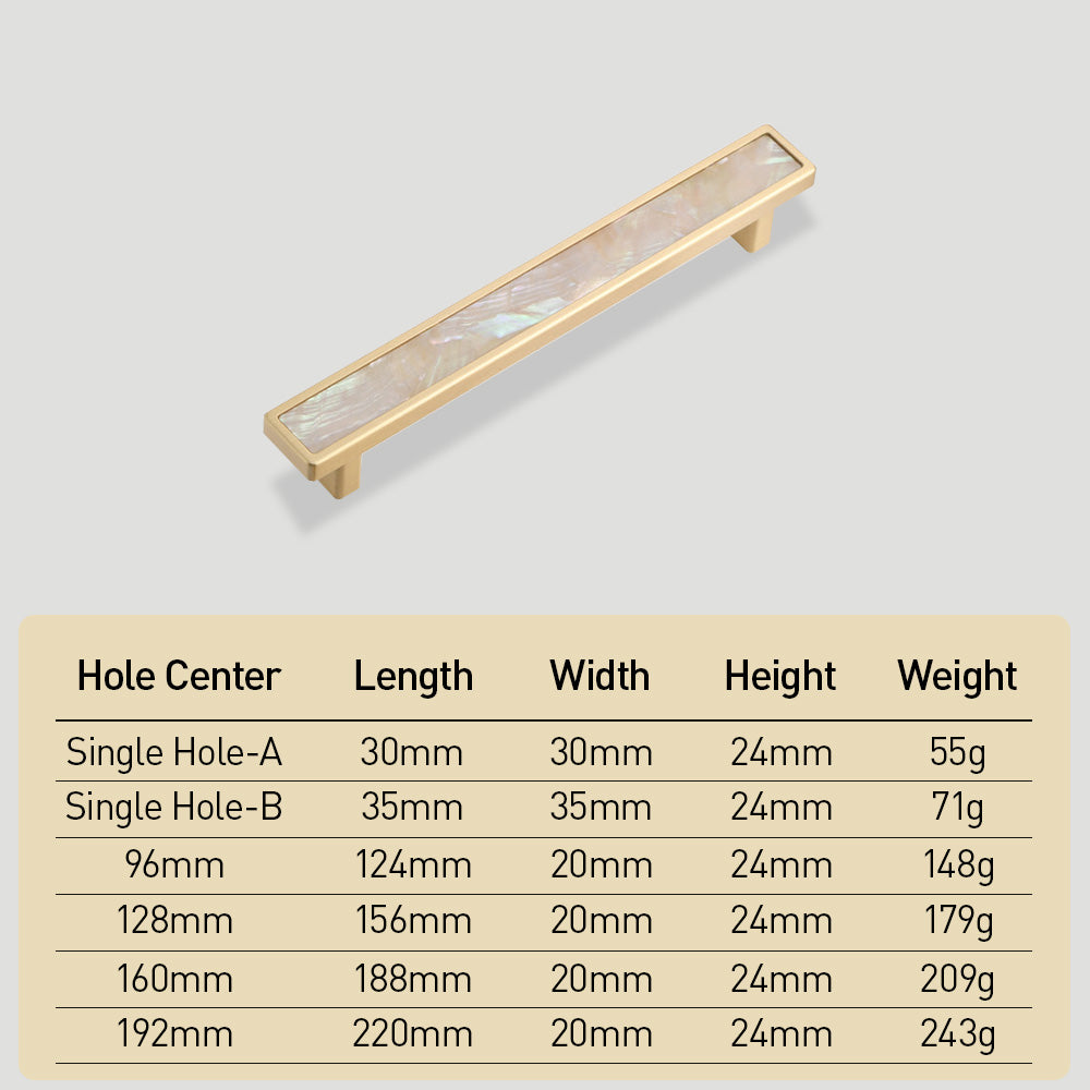 Luxury Marble Texture Brass Cabinet Drawer Handle