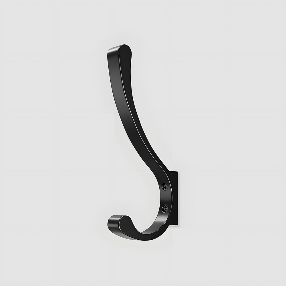 Wall Mount Black Coat and Backpack Single Hook