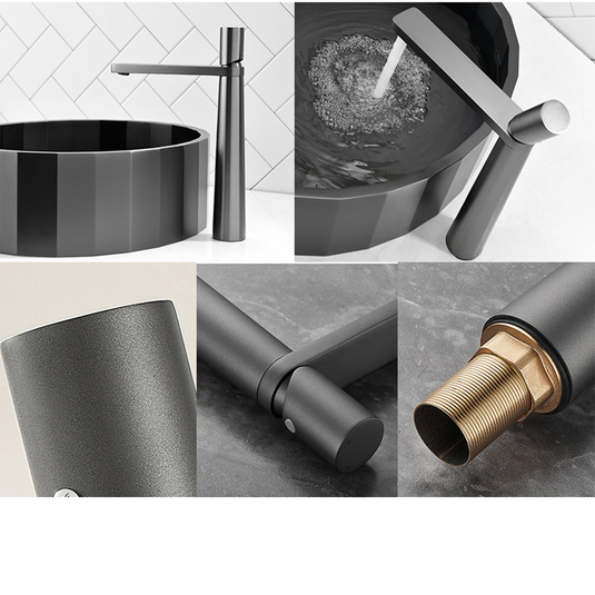 Waterfall Bathroom Basin Taps_Gunmetal Gray