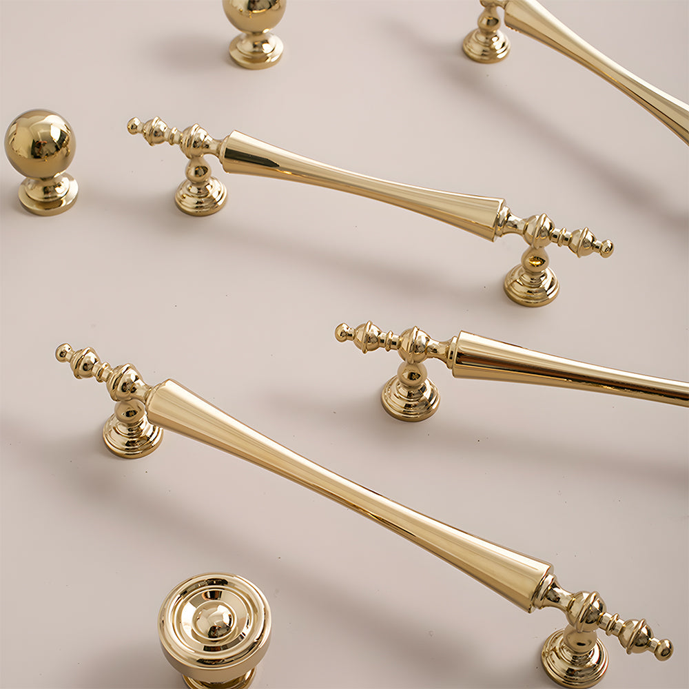 Retro Gold Brass Wardrobe Handles And Knobs