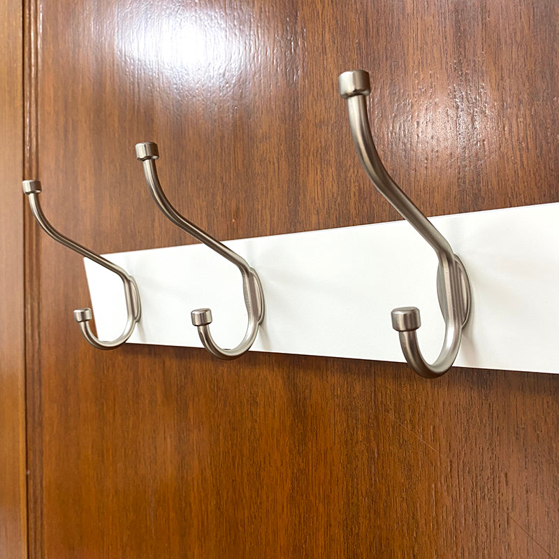 2 Pack White Wall Mounted Wooden Base Coat Hooks