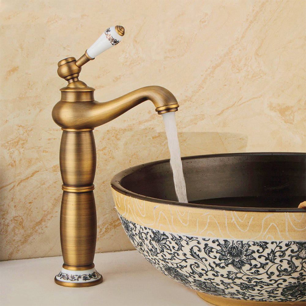 Traditional Solid Brass Single Hole Basin Tap_Bronze