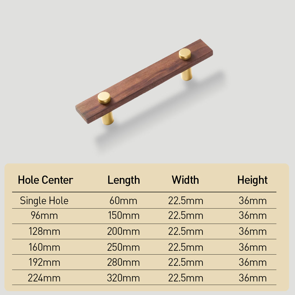 Black Walnut Square Cabinet Bar Handles
