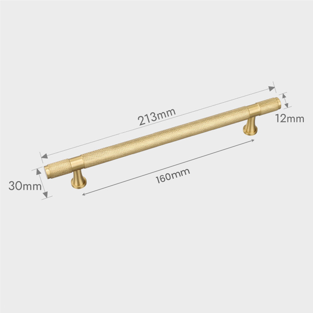 Solid Brass Knurled Cupboard Bar Handles
