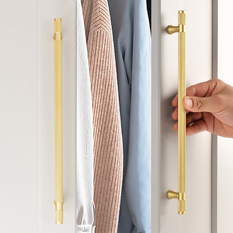 Solid Brass Knurled Cupboard Bar Handles