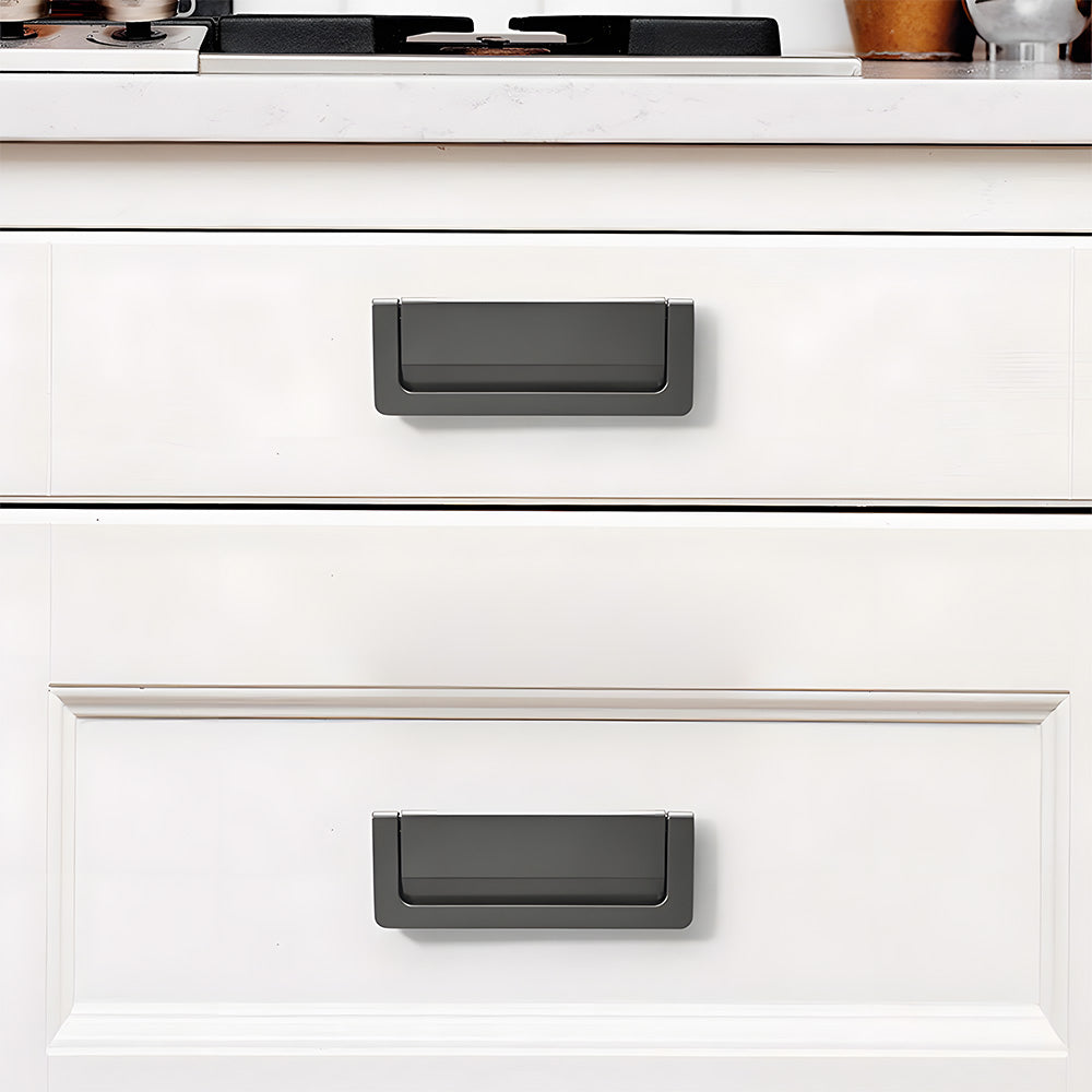 Modern Concealed Flush Pull Ring Drawer Handles