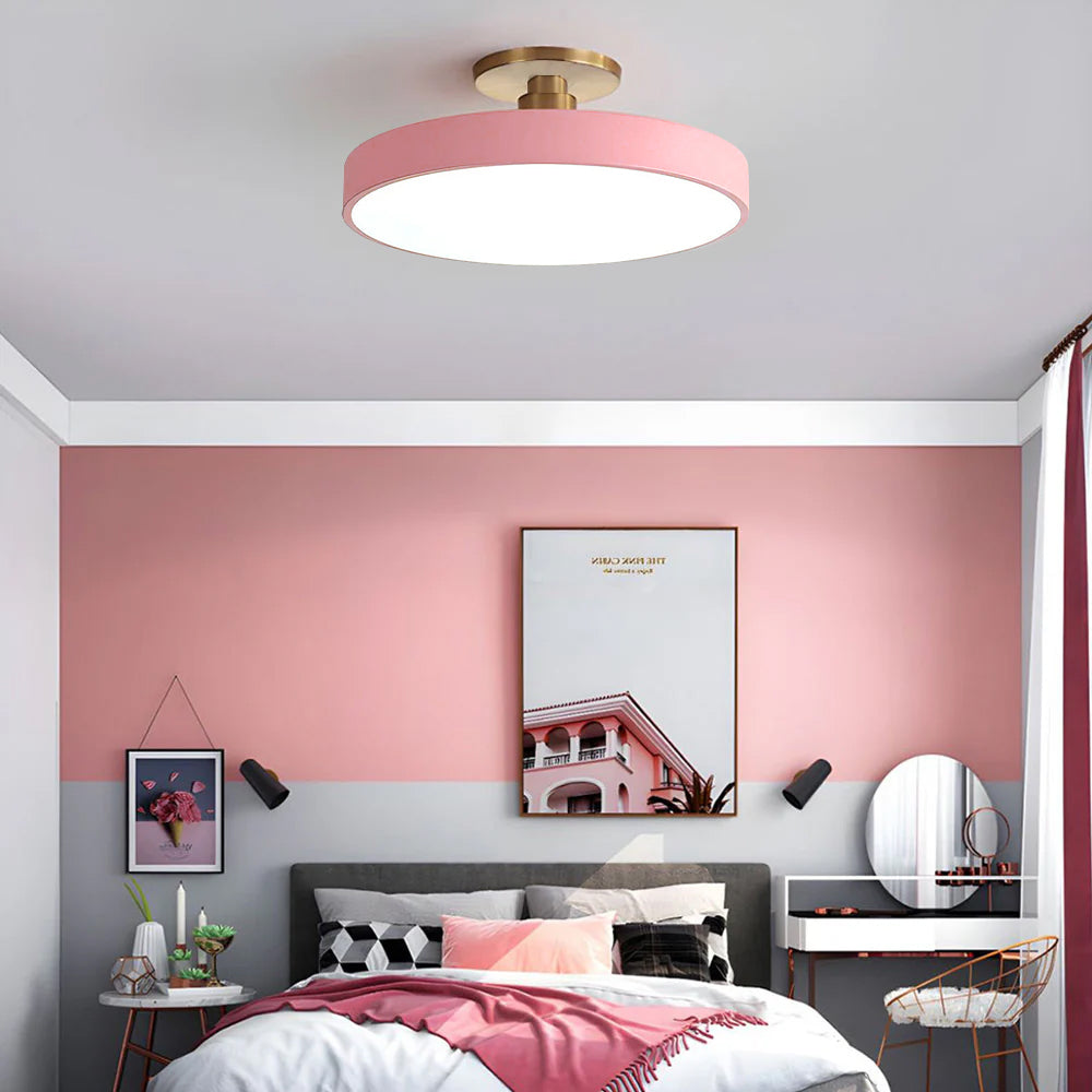 Modern Concise Circular LED Semi Flush Mount Ceiling Light