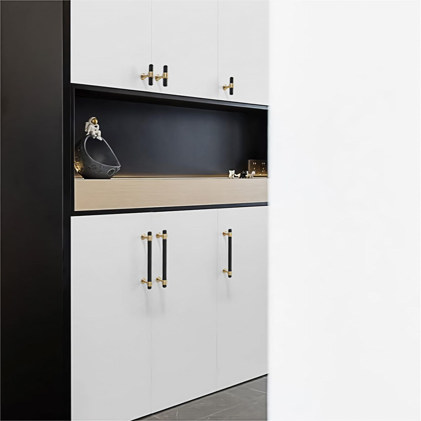 Gold&Black Drawer Kitchen Cupboard Handles