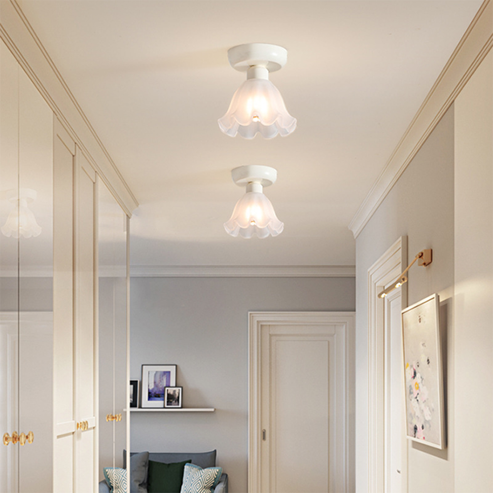 Modern Flower Shape Semi-Flush Ceiling Light -Homdiy