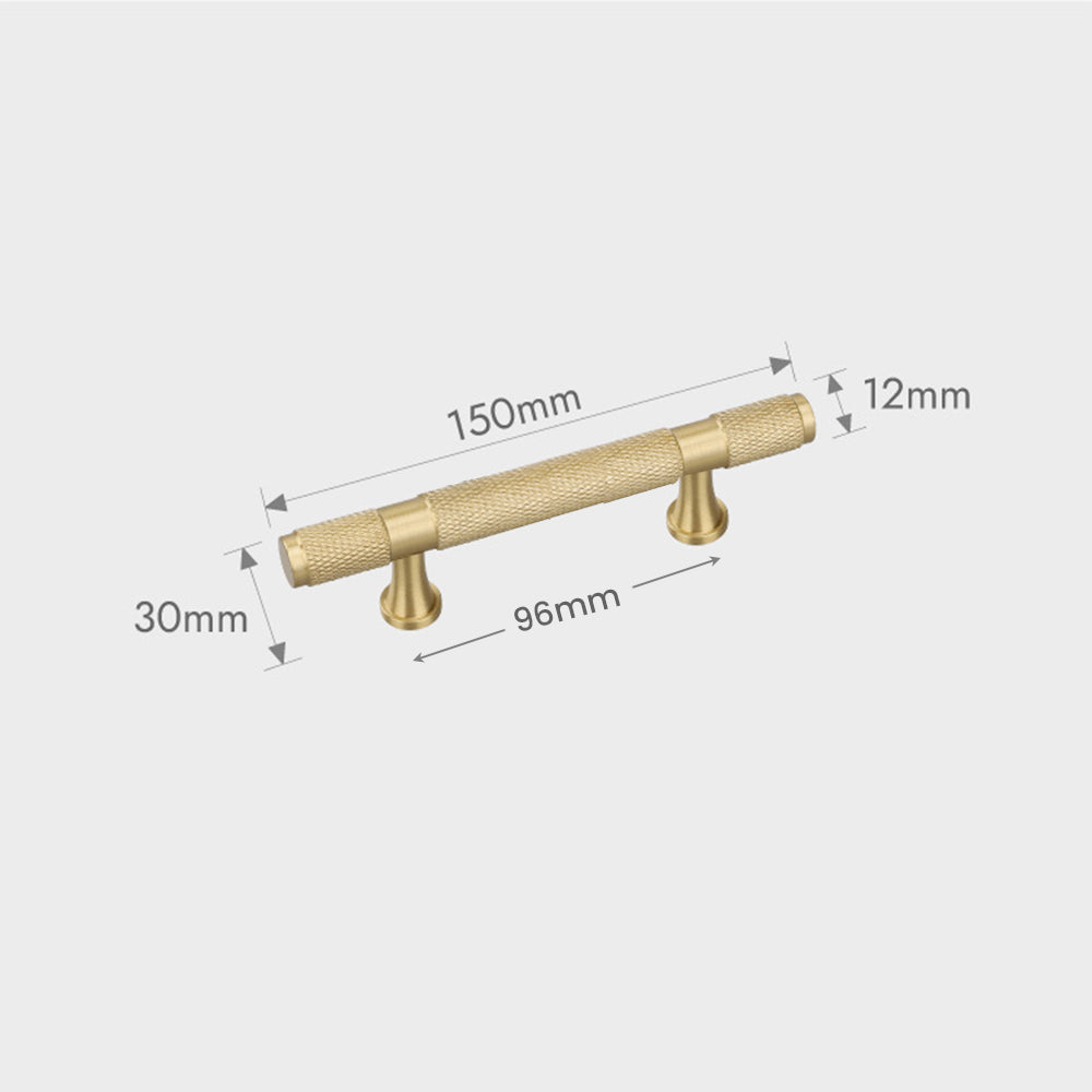 Solid Brass Knurled Cupboard Bar Handles