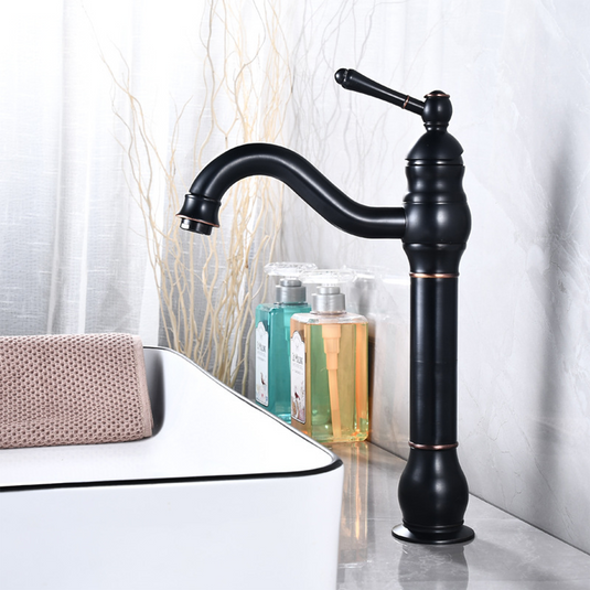 Traditional Deck Mounted Cold and Hot Tap_Black