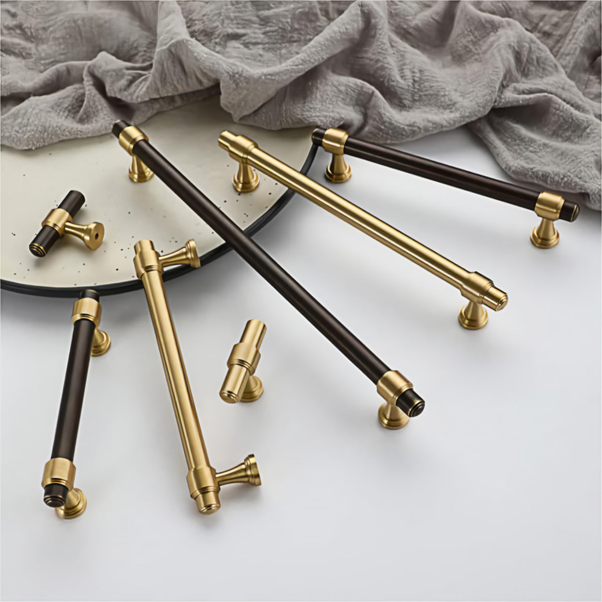 Gold&Black Drawer Kitchen Cupboard Handles