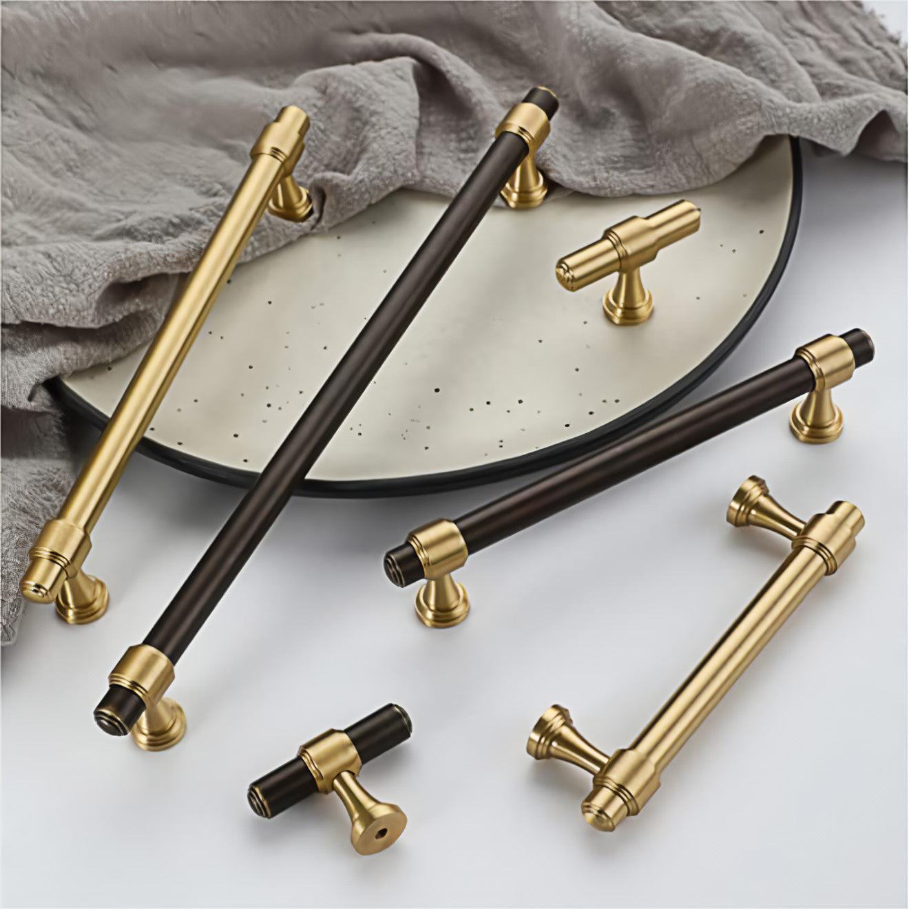 Gold&Black Drawer Kitchen Cupboard Handles
