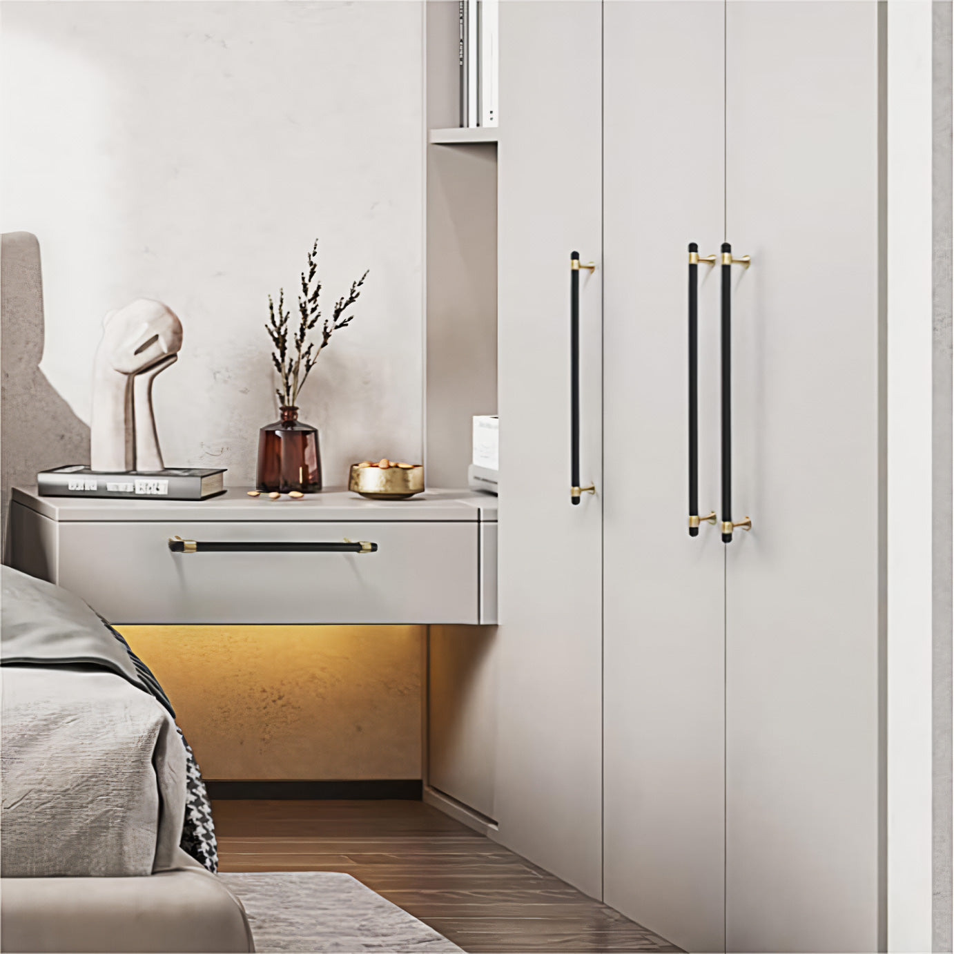 Gold&Black Drawer Kitchen Cupboard Handles