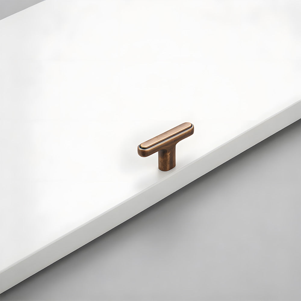 Modern Zinc Alloy T Bar Knobs & Grooved Bar Cabinet Pulls