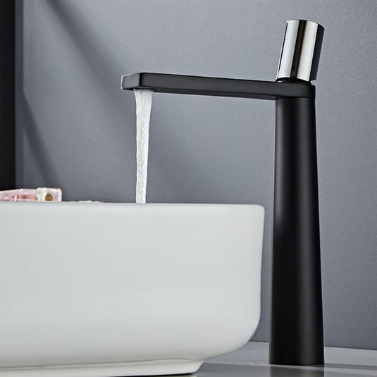 Waterfall Bathroom Basin Taps_Silver&Black