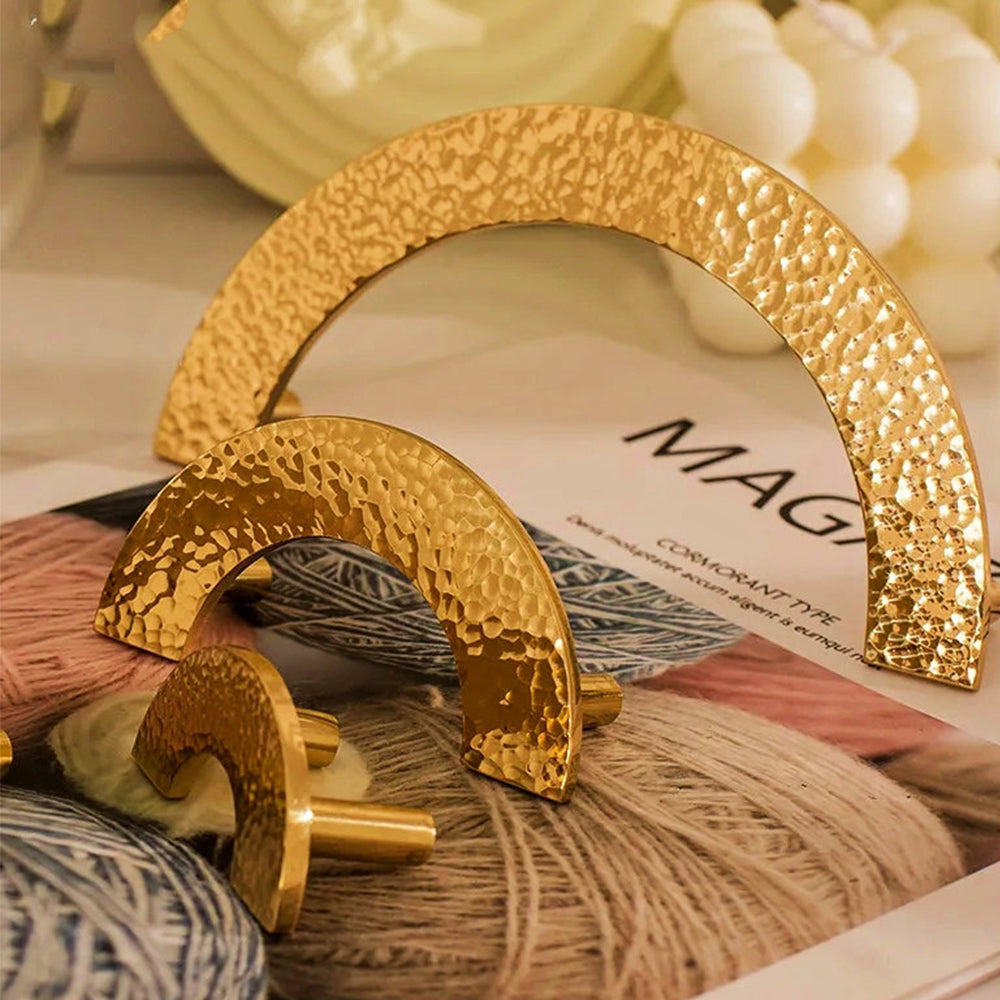 Shiny Gold Brass Semi Circle Cabinet Handles