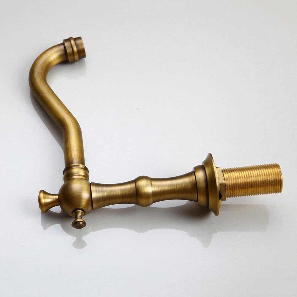 Brass Dual Cross Handles 3 Hole Basin Tap_Bronze