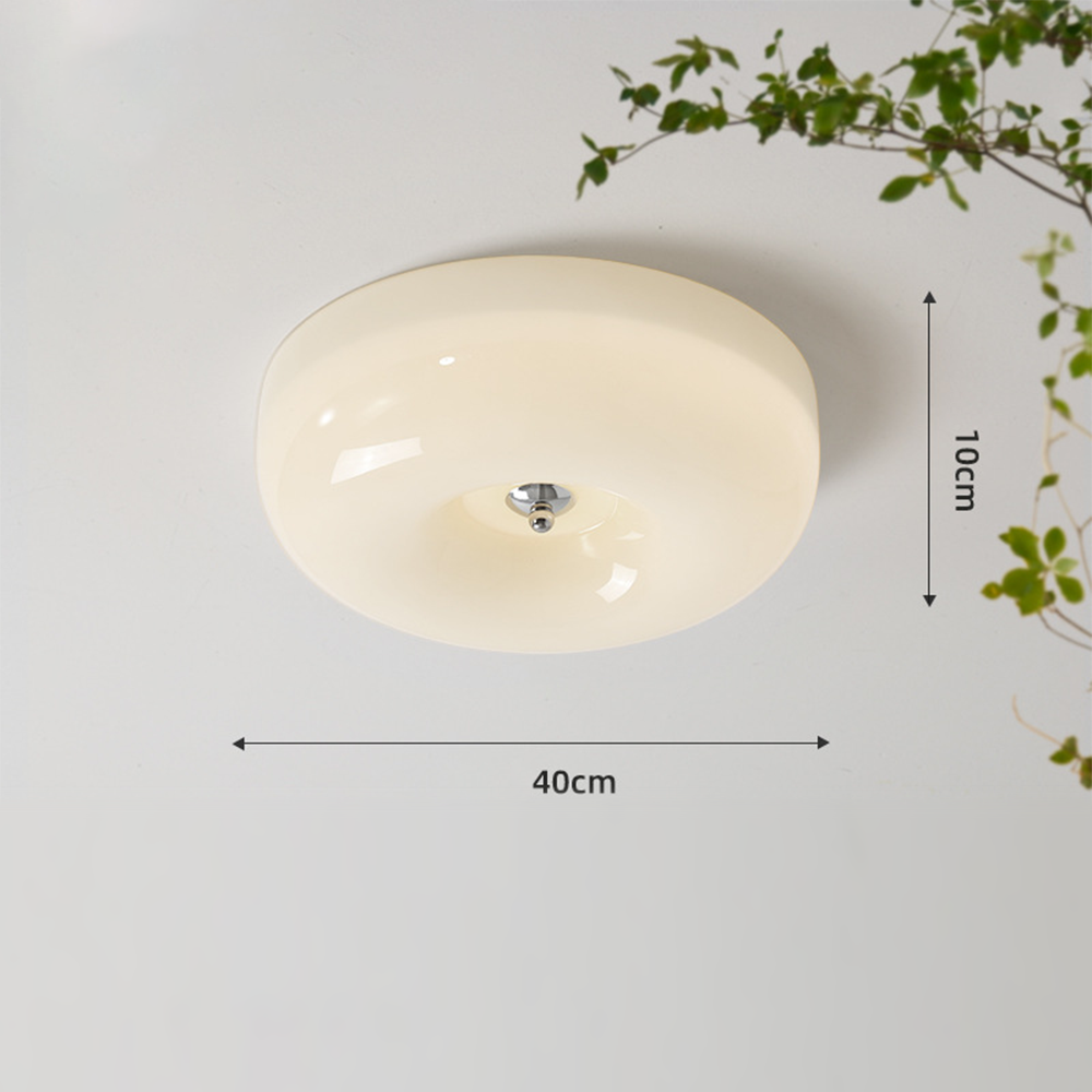 Cream Round Ceiling Lamp Glass Ceiling Light