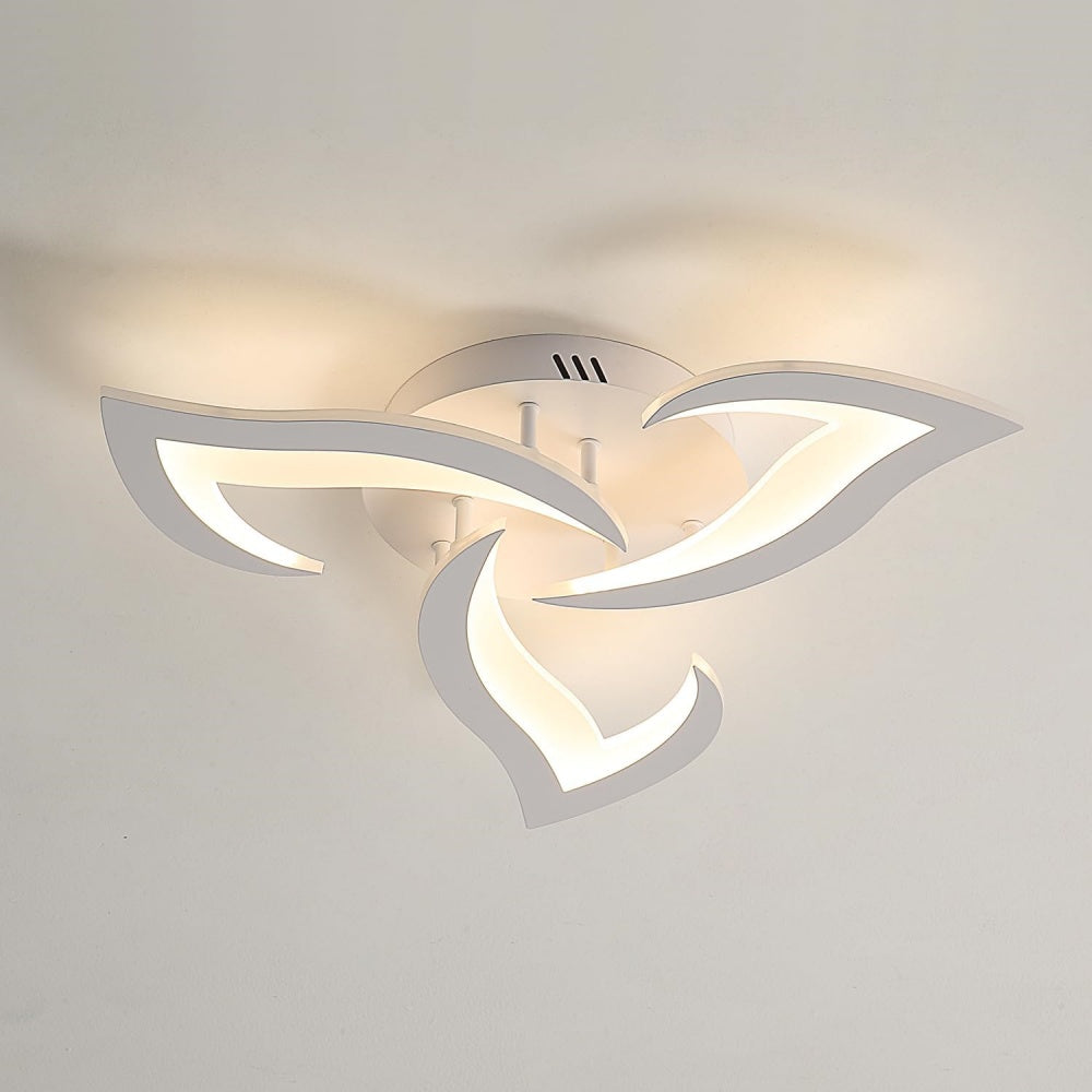 Contemporary Flower Shape Iron Living Room LED Ceiling Light